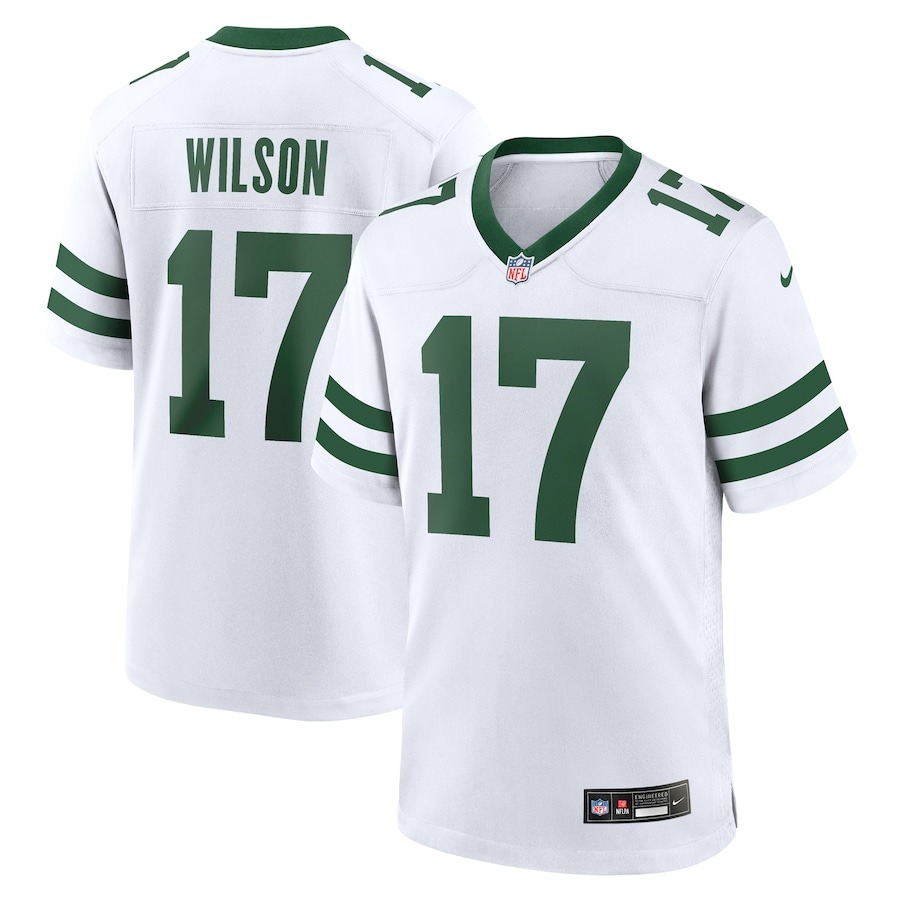 Men's New York Jets Garrett Wilson Nike Legacy White Game Jersey - ujerseystore