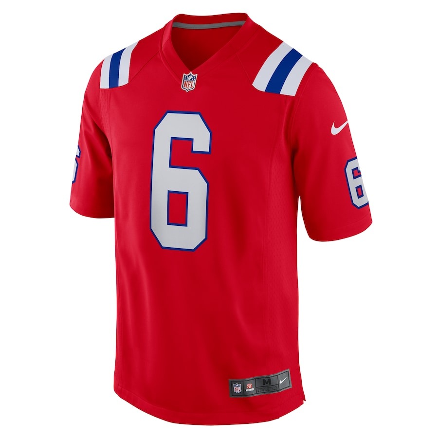 Men's New England Patriots Christian Gonzalez Nike Red Alternate Team Game Jersey - ujerseystore