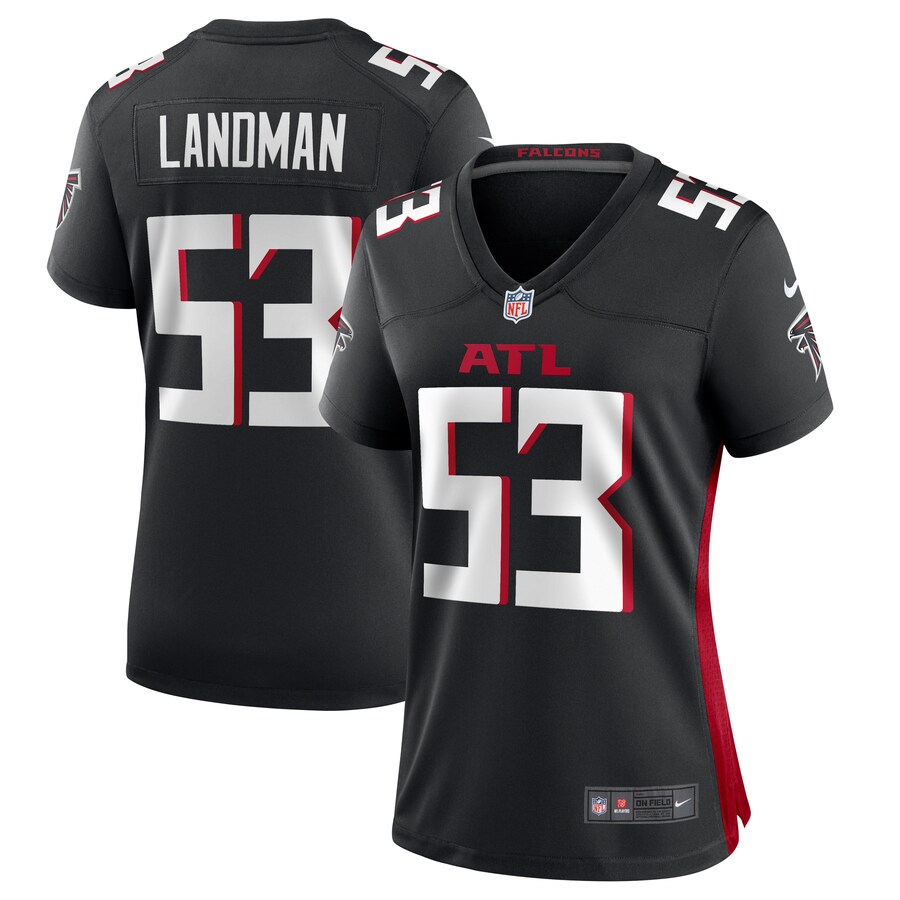 Women's Atlanta Falcons Nate Landman Nike  Black Team Game Jersey - ujerseystore