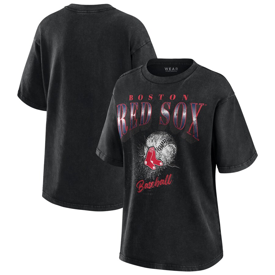 Women's Boston Red Sox WEAR by Erin Andrews Charcoal Boyfriend T-Shirt - ujerseystore