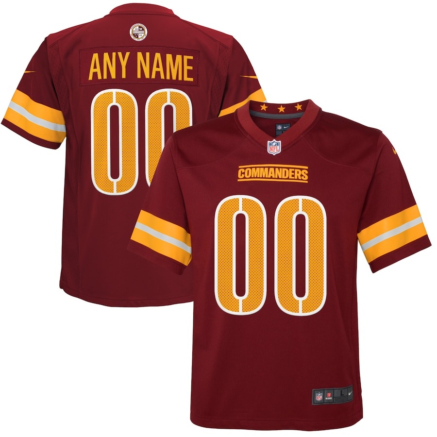 Youth Washington Commanders Nike Burgundy Game Custom Player Jersey - ujerseystore