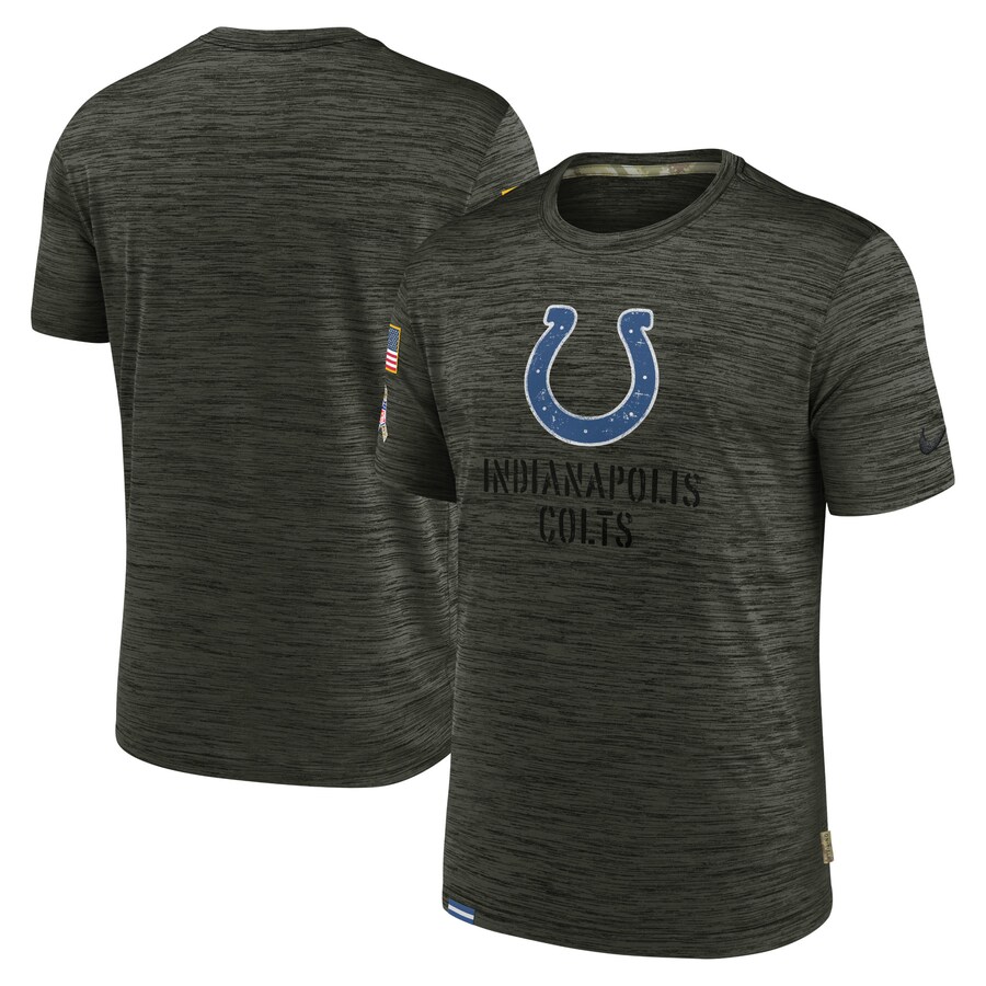 Men's Indianapolis Colts Nike Olive Salute to Service Velocity Team T-Shirt - ujerseystore