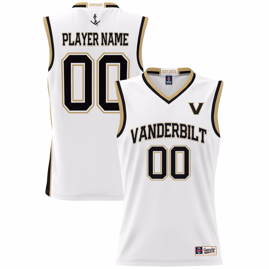 Vanderbilt Commodores GameDay Greats NIL Pick-A-Player Men's Basketball Jersey - White - ujerseystore