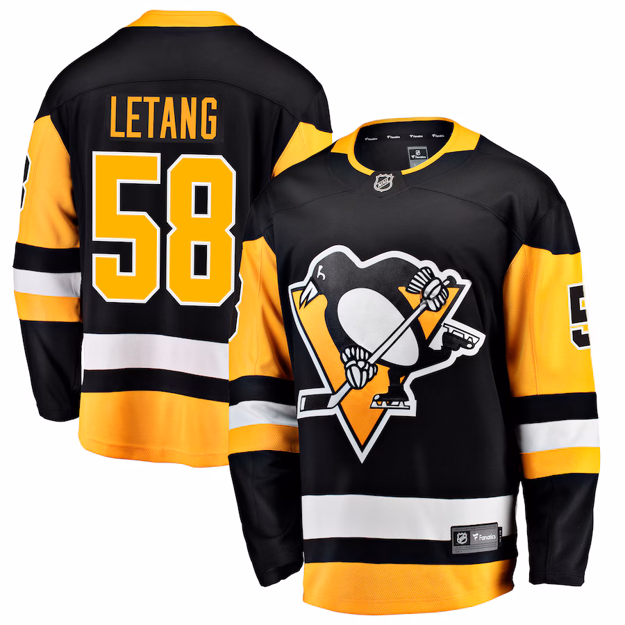 Men's Pittsburgh Penguins Kris Letang Fanatics Black Home Breakaway Jersey - ujerseystore