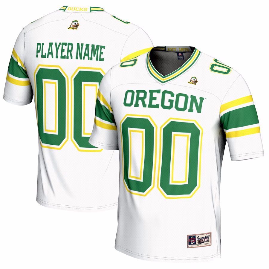Oregon Ducks GameDay Greats Youth NIL Pick-A-Player Football Jersey - White - ujerseystore