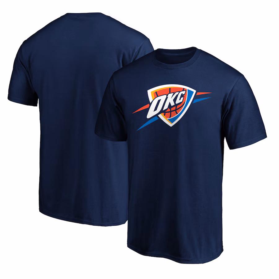 Men's Oklahoma City Thunder Navy Primary Logo T-Shirt - ujerseystore