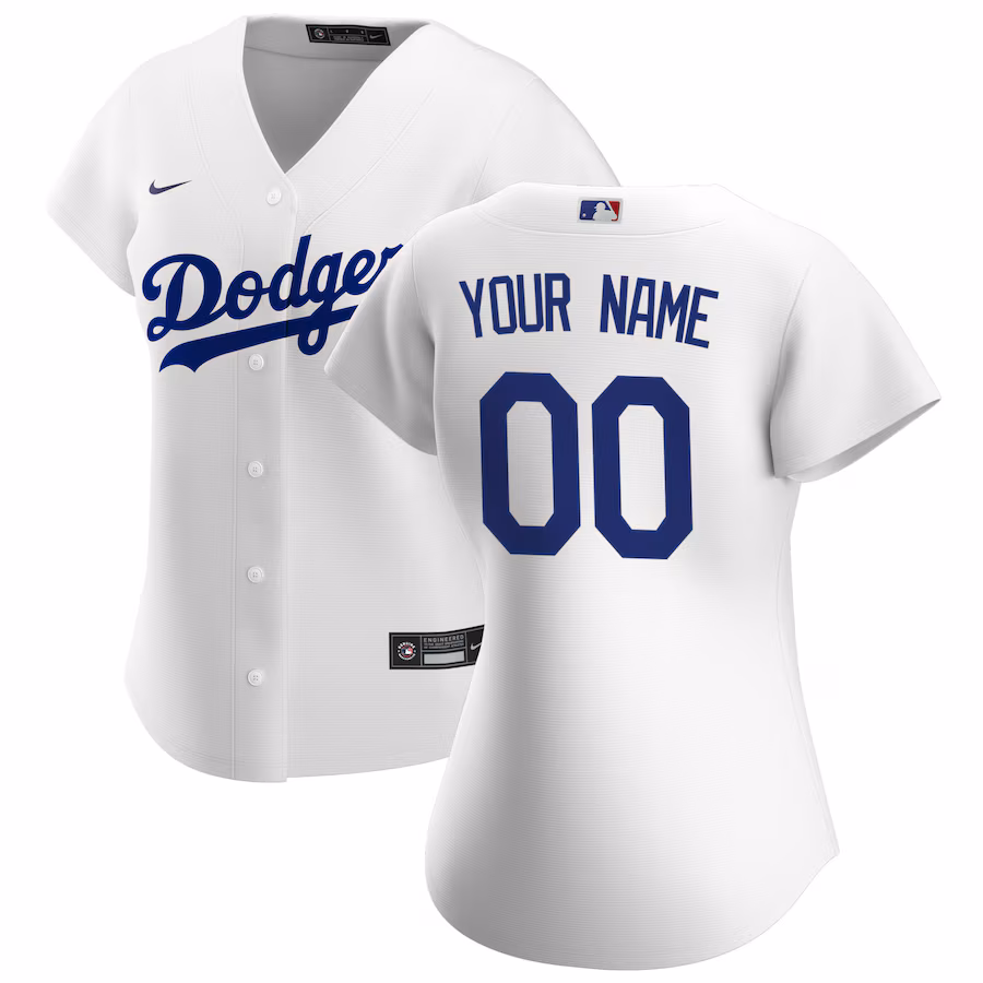 Women's Los Angeles Dodgers Nike White Home Replica Custom Jersey - ujerseystore