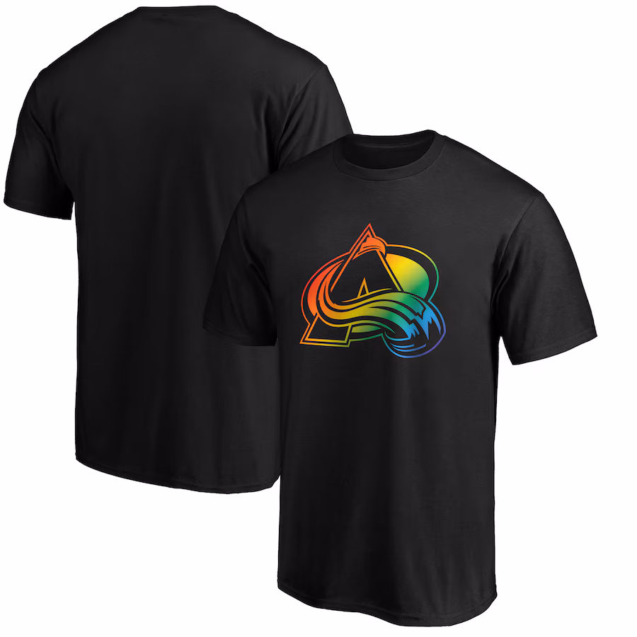 Men's Colorado Avalanche Black Team Pride Logo T-Shirt - ujerseystore