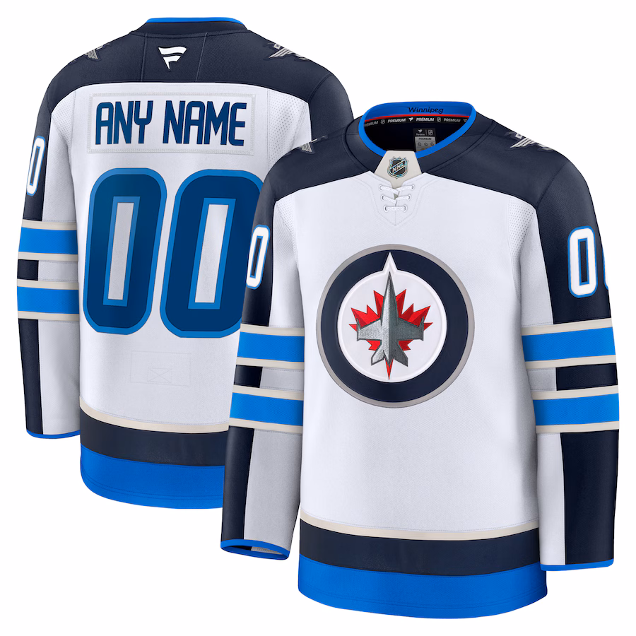 Men's Winnipeg Jets Fanatics White Away Premium Custom Jersey - ujerseystore