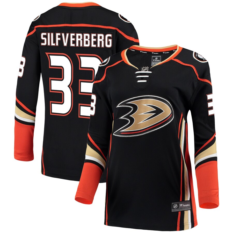 Women's Anaheim Ducks Jakob Silfverberg Fanatics Branded Black Breakaway Jersey - ujerseystore