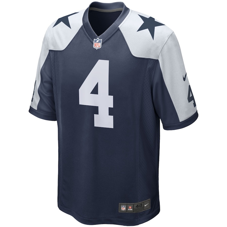 Men's Dallas Cowboys Dak Prescott Nike Navy Alternate Game Team Jersey - ujerseystore