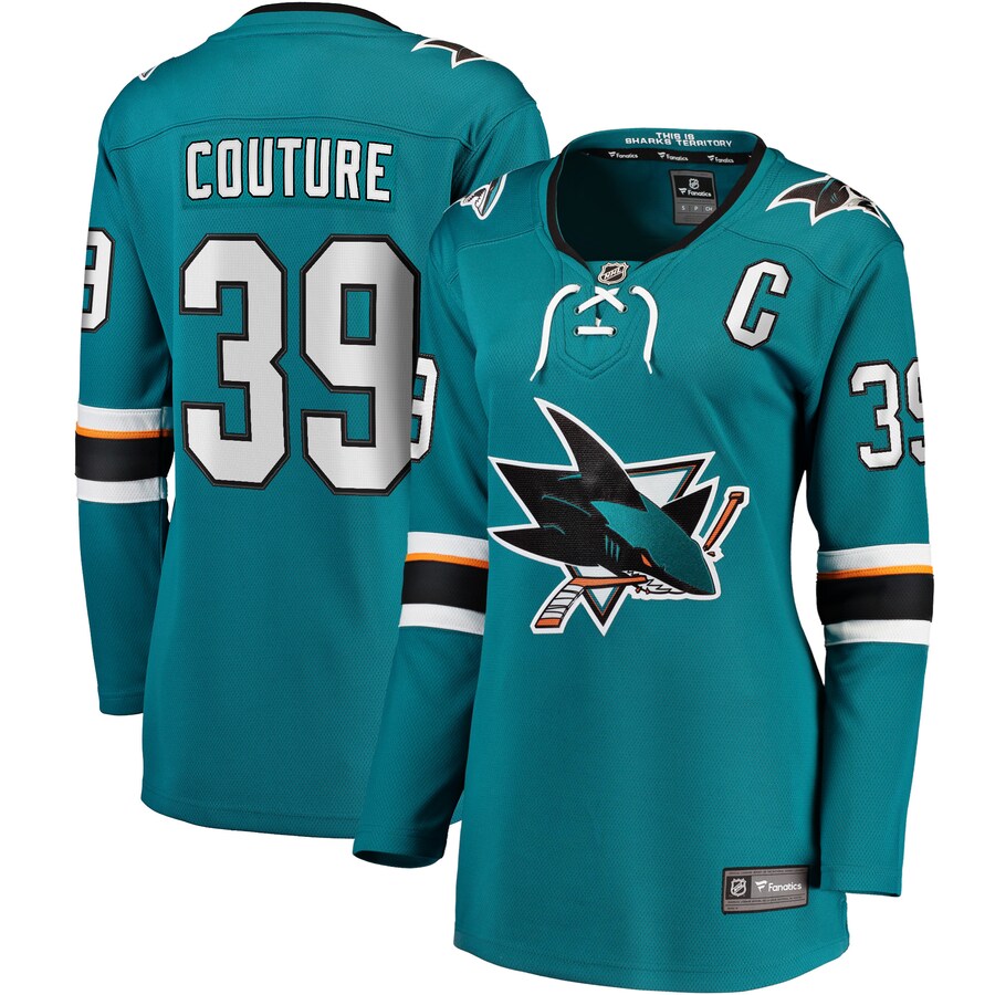 Women's San Jose Sharks Logan Couture Fanatics Branded Teal Home Breakaway Player Jersey - ujerseystore