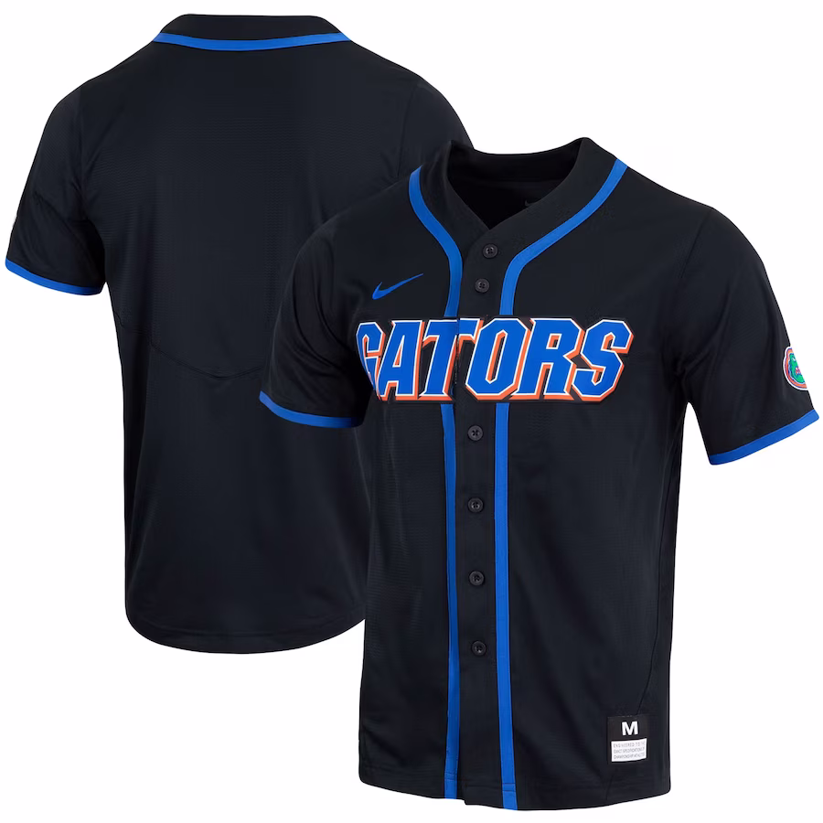 Florida Gators Nike Replica Full-Button Baseball Jersey - Black - ujerseystore
