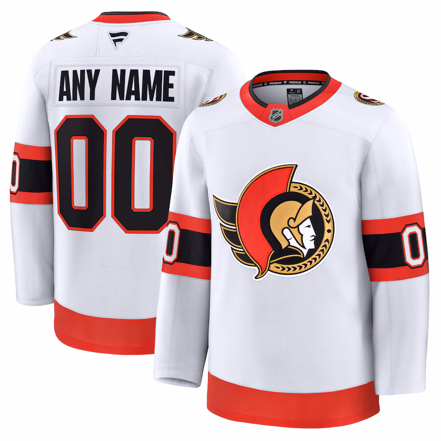 Men's Ottawa Senators Fanatics White Away Premium Custom Jersey - ujerseystore