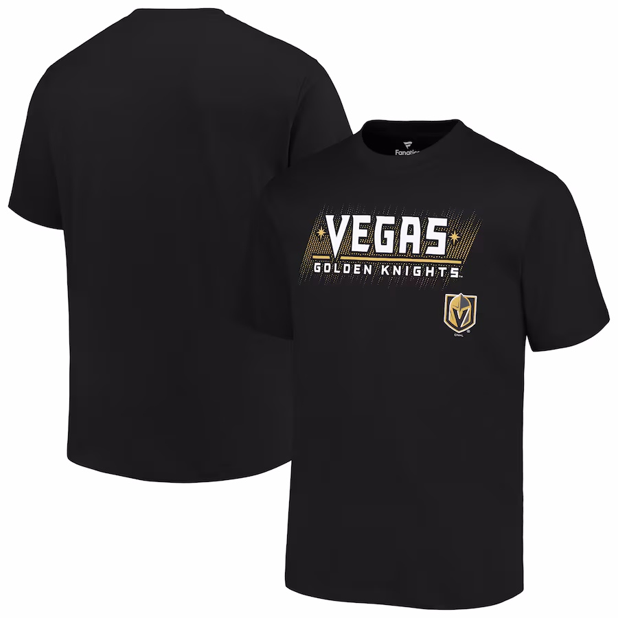 Men's Vegas Golden Knights Fanatics Black Big & Tall Wordmark T-Shirt - ujerseystore