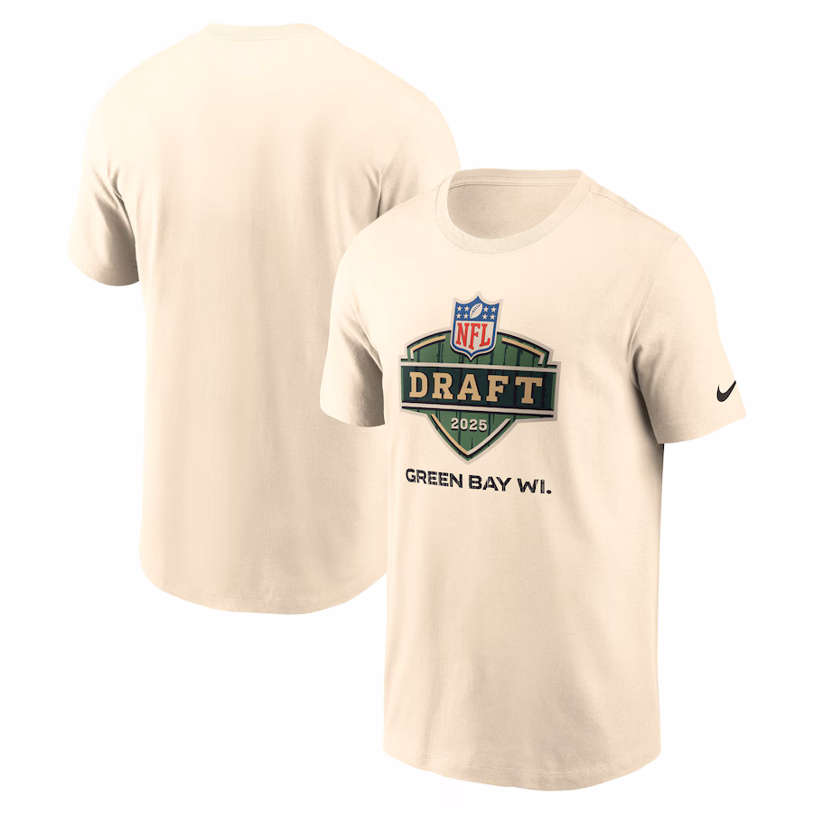 Men's 2025 NFL Draft Nike Cream Home Arch T-Shirt - ujerseystore