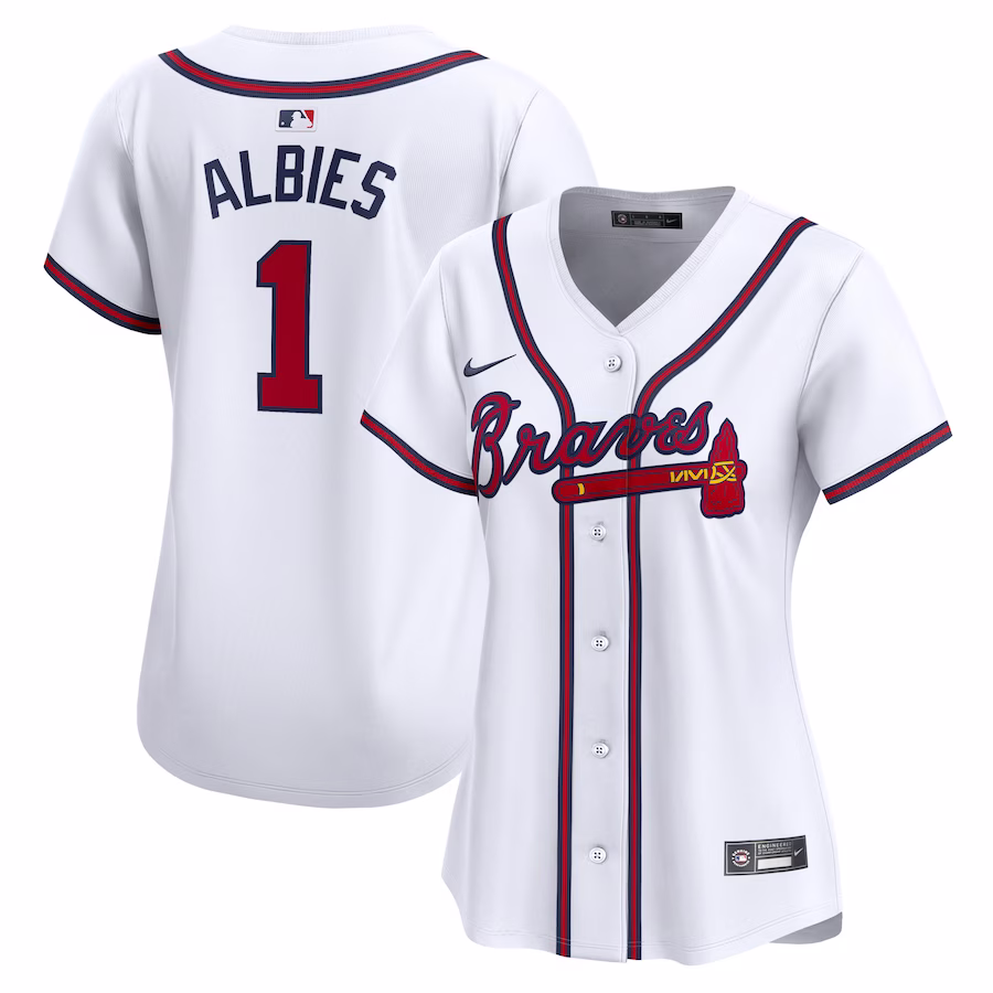 Women's Atlanta Braves Ozzie Albies Nike White Home Limited Player Jersey - ujerseystore