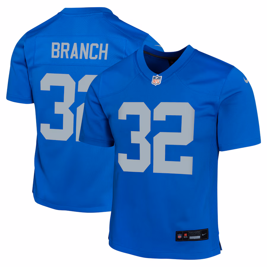 Youth Detroit Lions Brian Branch Nike  Blue Alternate Game Jersey - ujerseystore