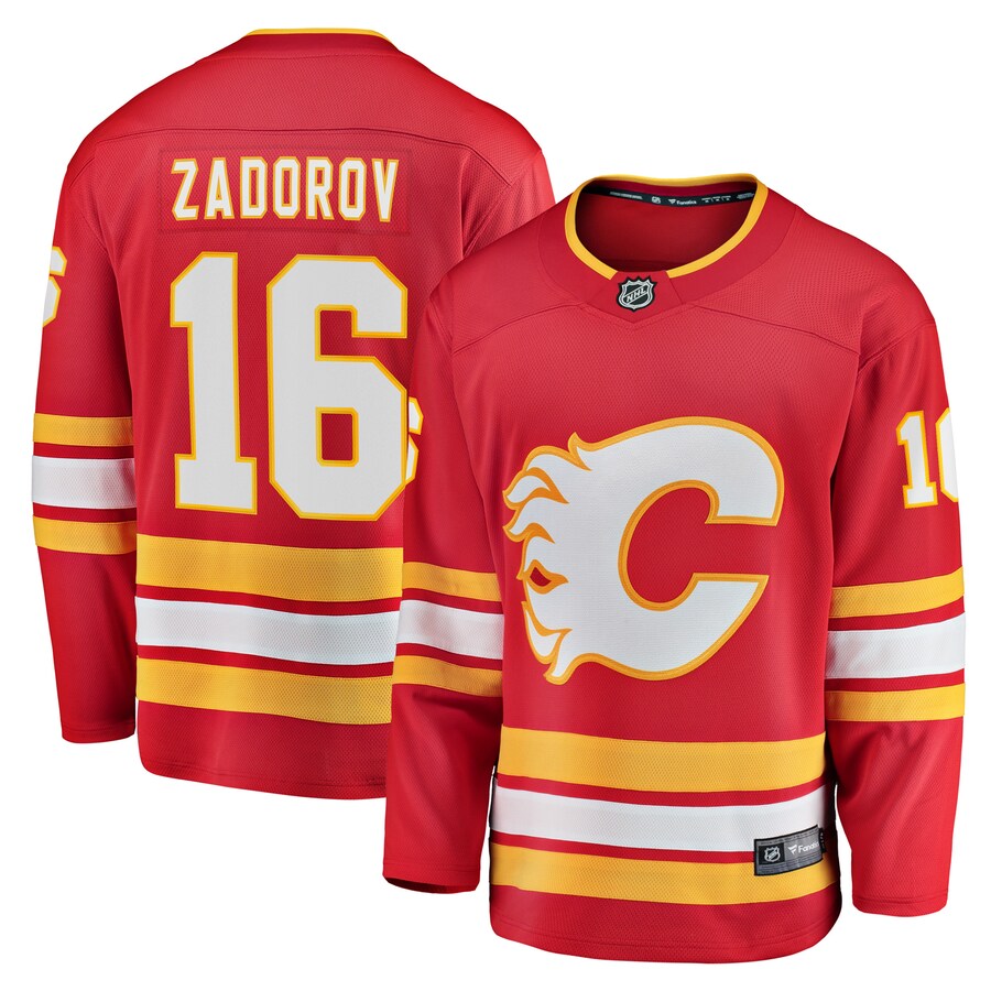 Men's Calgary Flames Nikita Zadorov Fanatics Branded Red Home Breakaway Player Jersey - ujerseystore