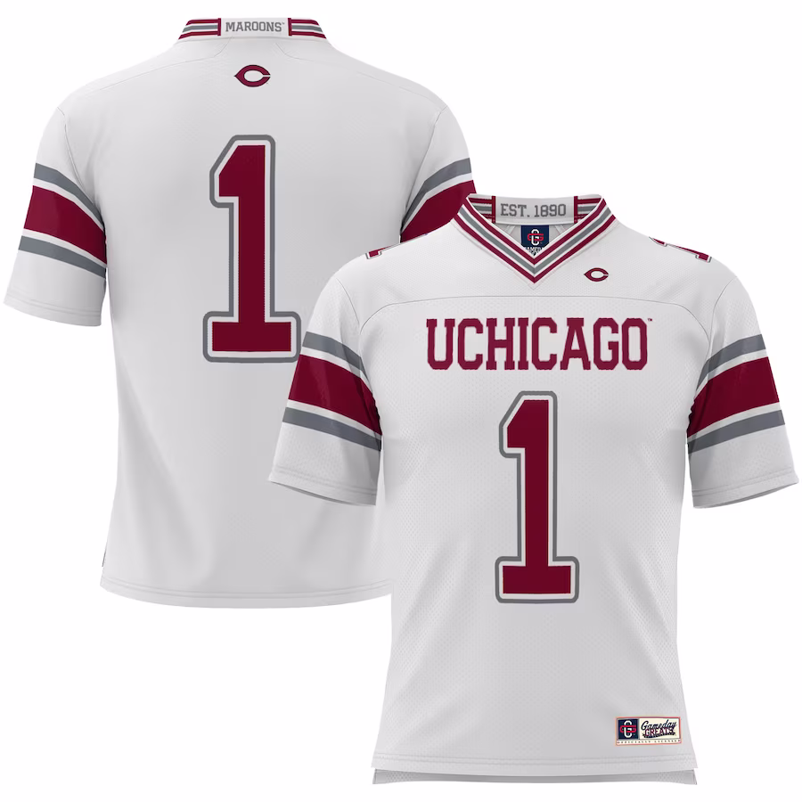 #1 UChicago Maroons GameDay Greats Youth Football Jersey - White - ujerseystore
