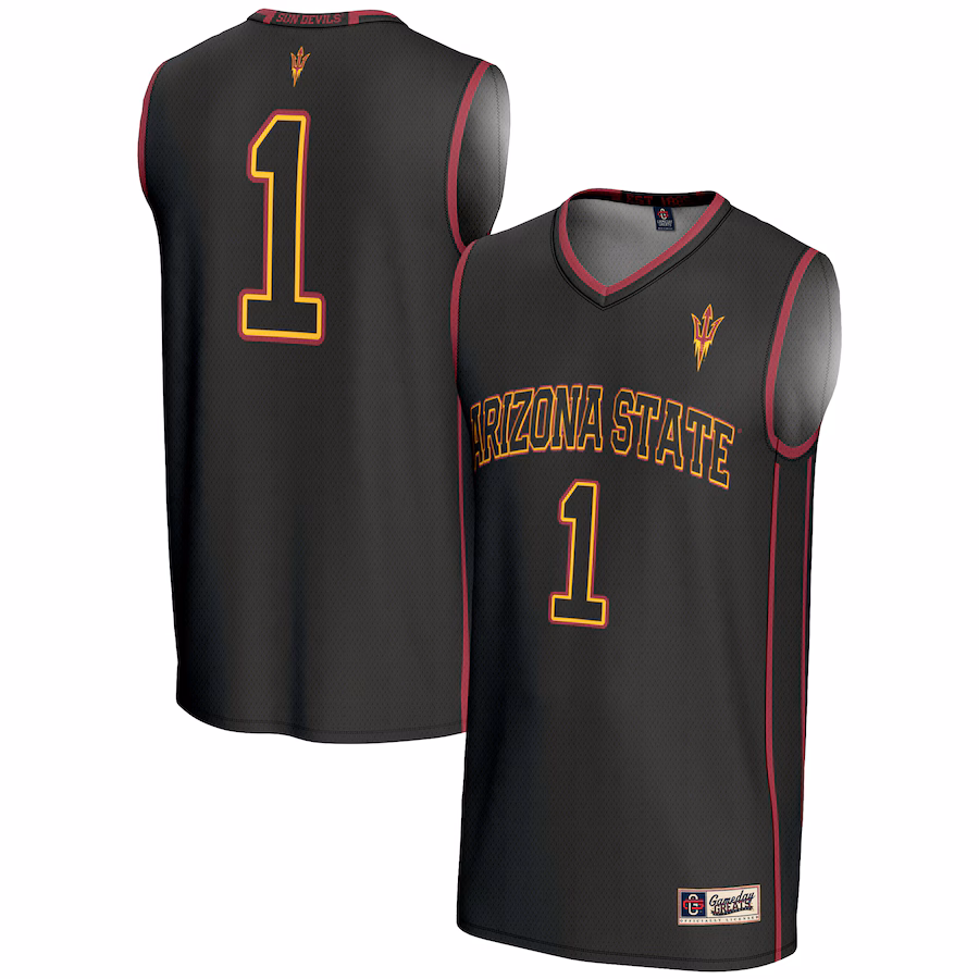 Male GameDay Greats #1  Black Arizona State Sun Devils  Lightweight Basketball Jersey - ujerseystore
