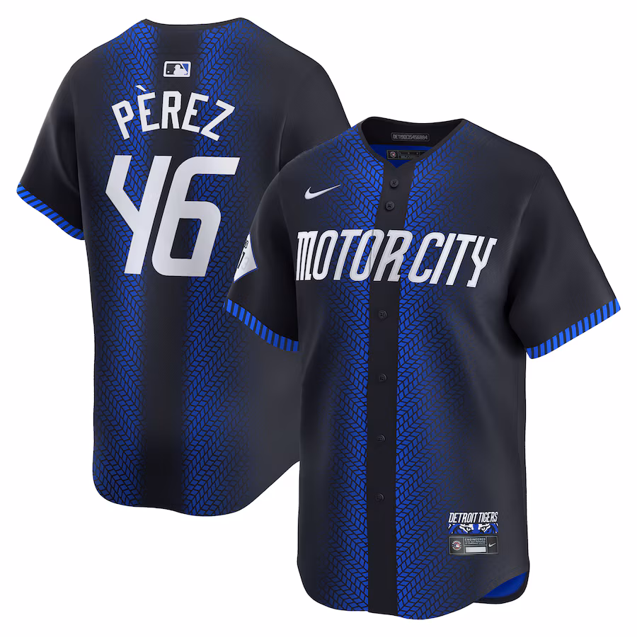 Men's Detroit Tigers Wenceel Perez Nike Navy 2024 City Connect Limited Jersey - ujerseystore