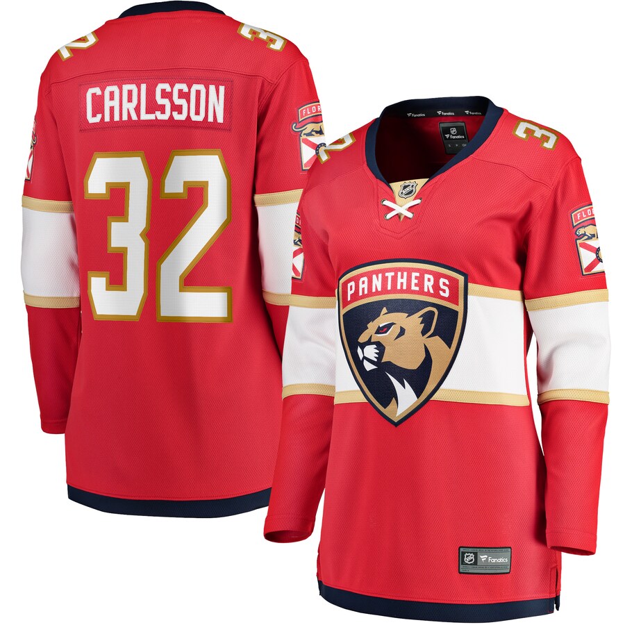Women's Florida Panthers Lucas Carlsson Fanatics Branded Red Home Breakaway Player Jersey - ujerseystore