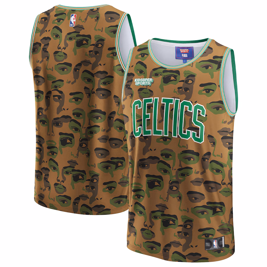 Unisex Boston Celtics NBA & KidSuper Studios by Fanatics Brown Hometown Jersey - ujerseystore