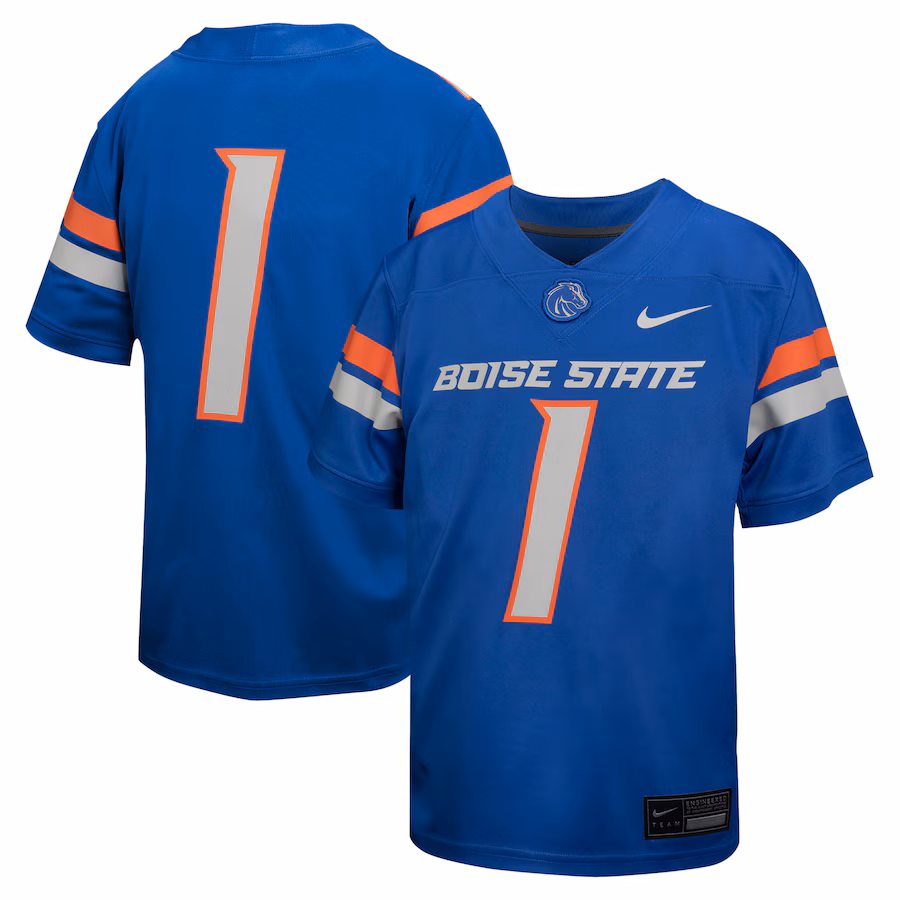 Youth Nike #1 Royal Boise State Broncos Untouchable Football Jersey - ujerseystore