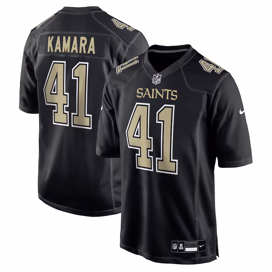 Men's New Orleans Saints Alvin Kamara Nike Carbon Black Fashion Game Jersey - ujerseystore
