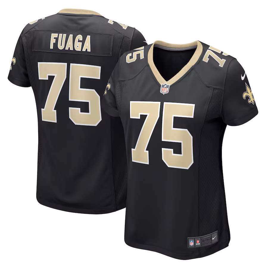 Women's New Orleans Saints Taliese Fuaga Nike Black Game Jersey - ujerseystore