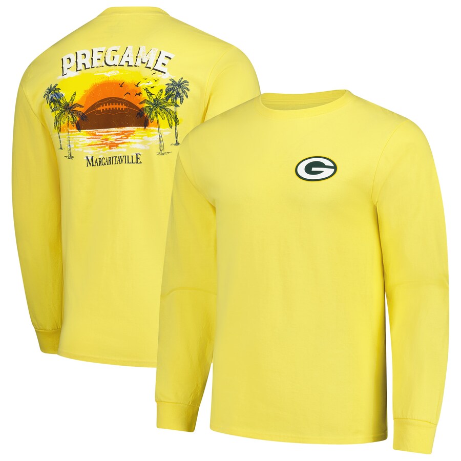 Men's Green Bay Packers  Margaritaville Gold Pregame Long Sleeve T-Shirt - ujerseystore
