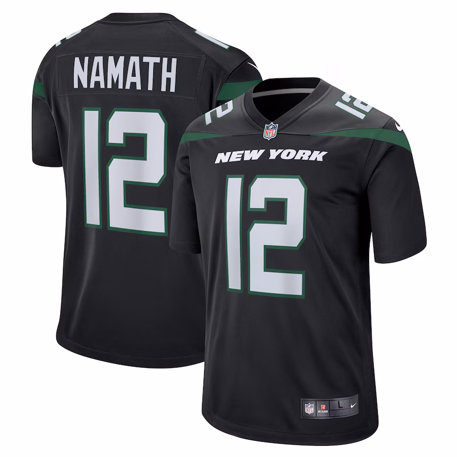 Men's New York Jets Joe Namath Nike Black Retired Player Jersey - ujerseystore