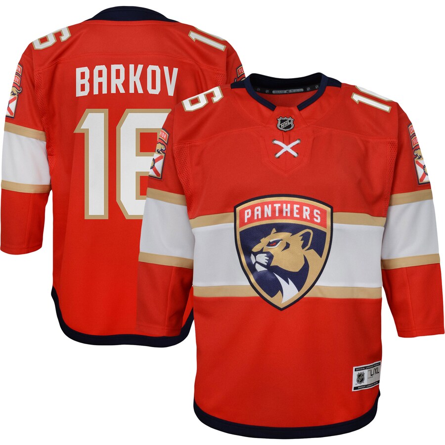 Youth Florida Panthers Aleksander Barkov Red Home Captain Replica Player Jersey - ujerseystore