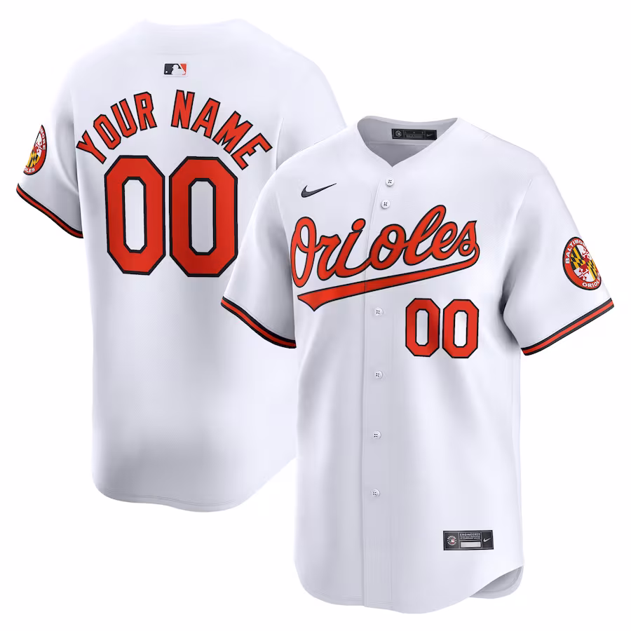 Men's Baltimore Orioles Nike White Home Limited Custom Jersey - ujerseystore