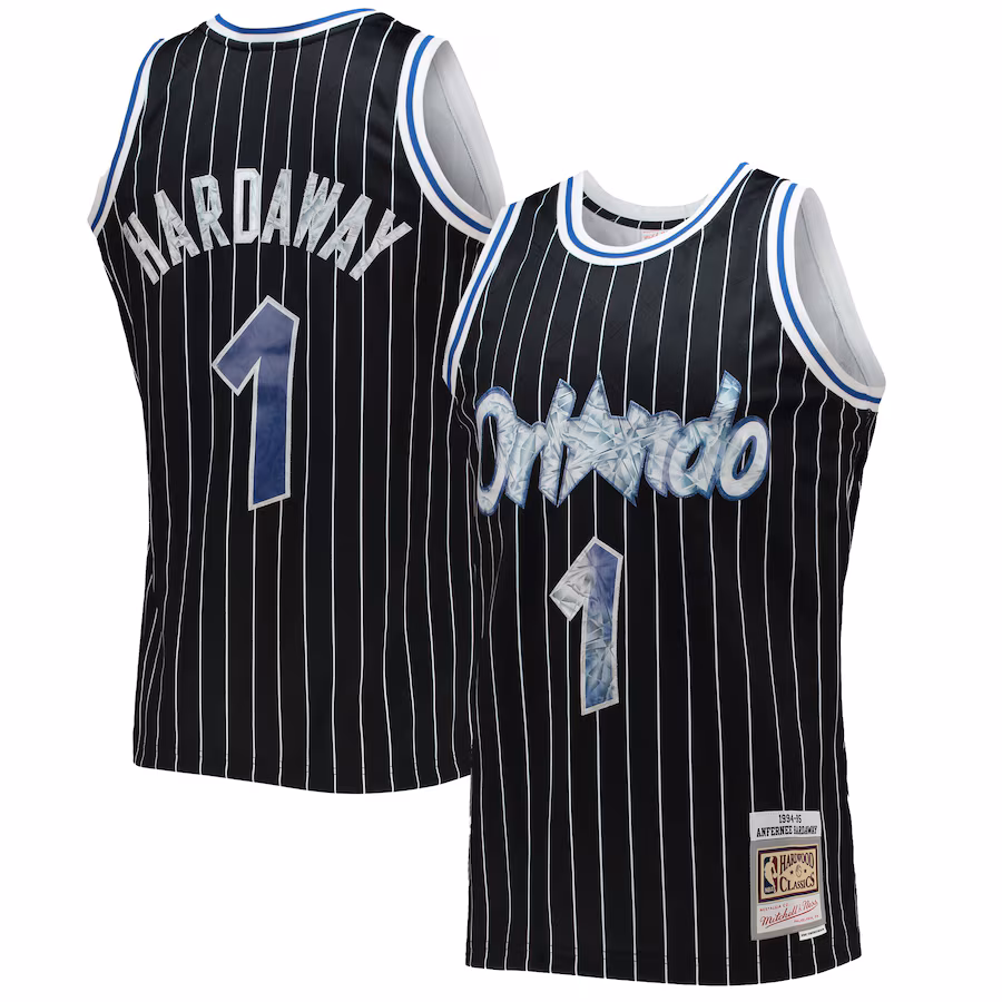 Men's Orlando Magic Penny Hardaway Mitchell & Ness Black 1996/97 Hardwood Classics NBA 75th Anniversary Diamond Swingman Jersey - ujerseystore