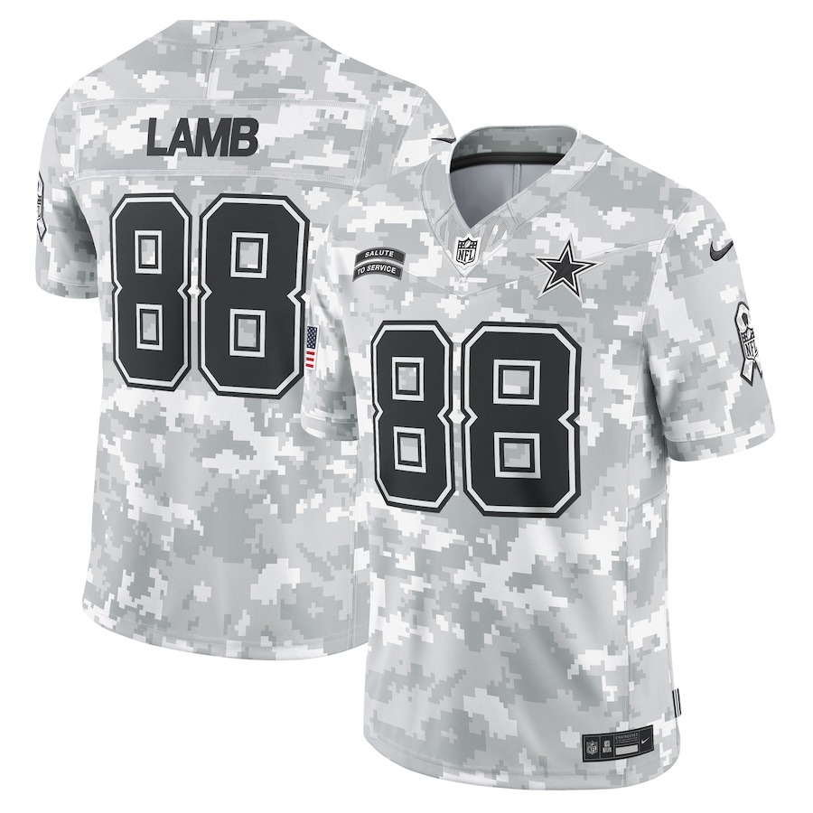 Men's Dallas Cowboys CeeDee Lamb Nike Arctic Camo 2024 Salute to Service Limited Jersey - ujerseystore