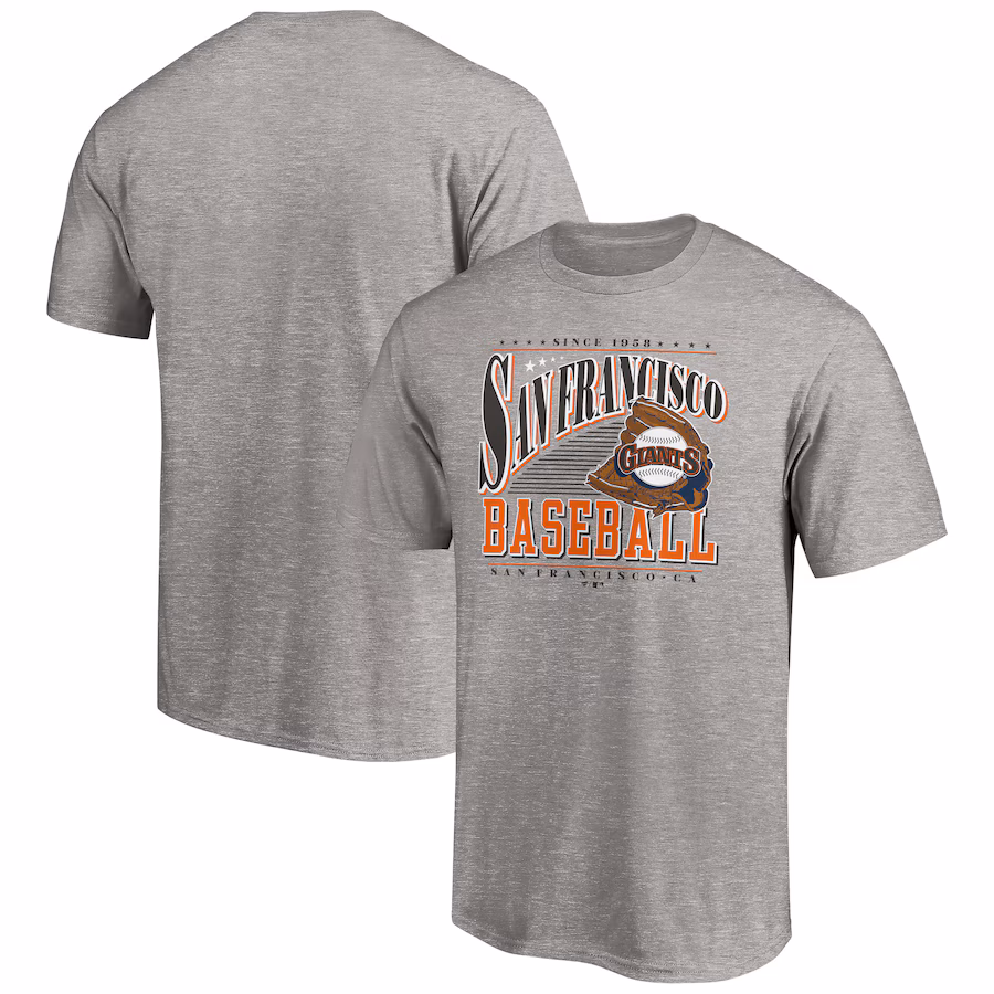 Men's San Francisco Giants Heather Gray Cooperstown Collection Winning Time T-Shirt - ujerseystore