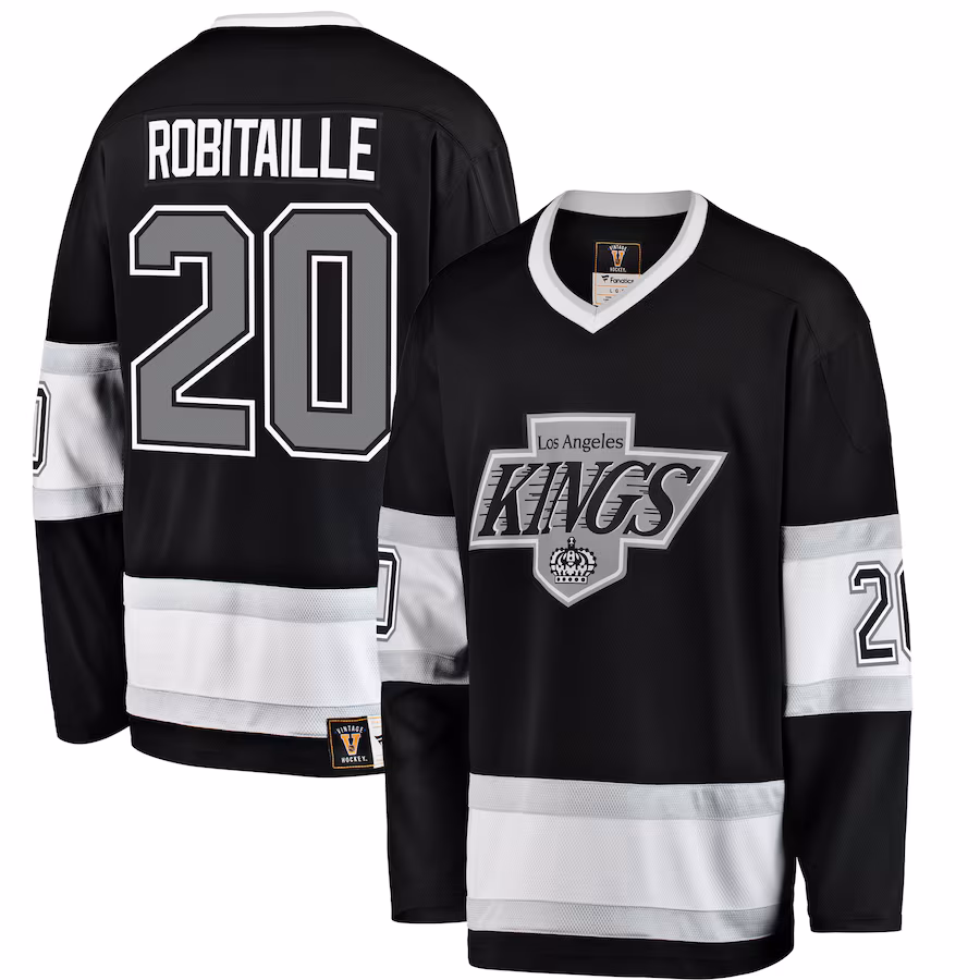 Men's Los Angeles Kings Luc Robitaille Fanatics Black Premier Breakaway Retired Player Jersey - ujerseystore