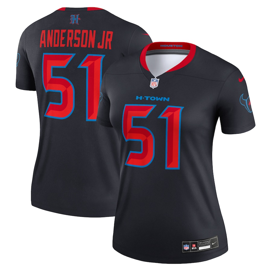 Women's Houston Texans Will Anderson Jr. Nike Navy Alternate Legend Player Performance Top - ujerseystore