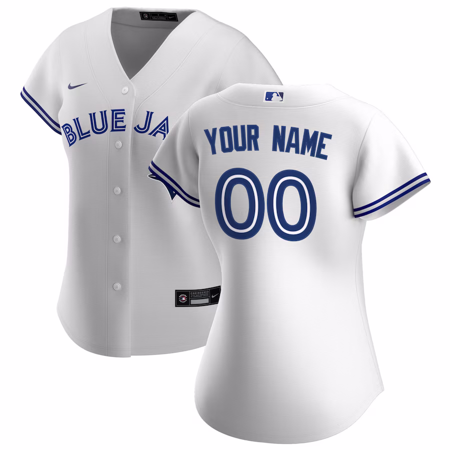 Women's Toronto Blue Jays Nike White Home Replica Custom Jersey - ujerseystore