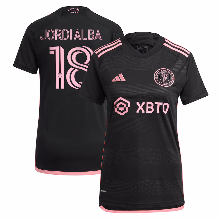 Women's Inter Miami CF Jordi Alba Ramos adidas Black 2023 La Noche Replica Player Jersey - ujerseystore