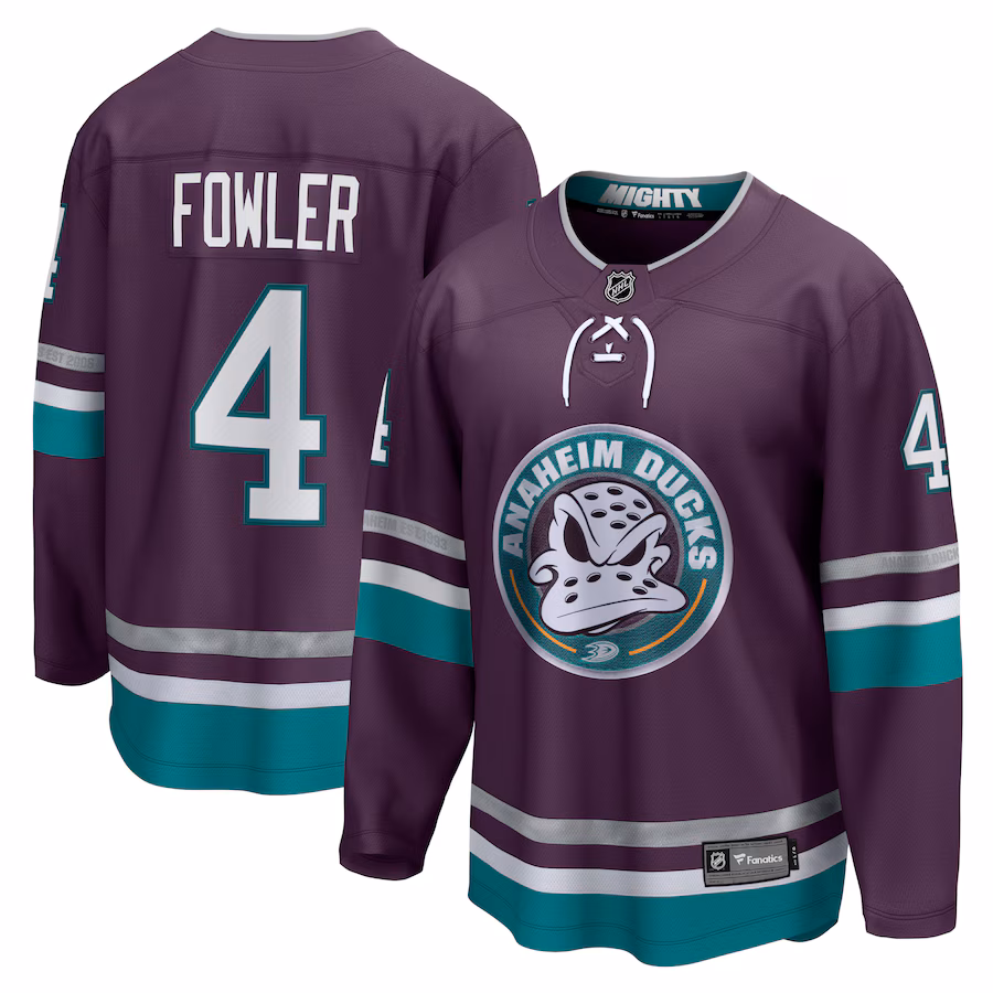 Men's Anaheim Ducks Cam Fowler Fanatics Purple 30th Anniversary Premier Breakaway Jersey - ujerseystore