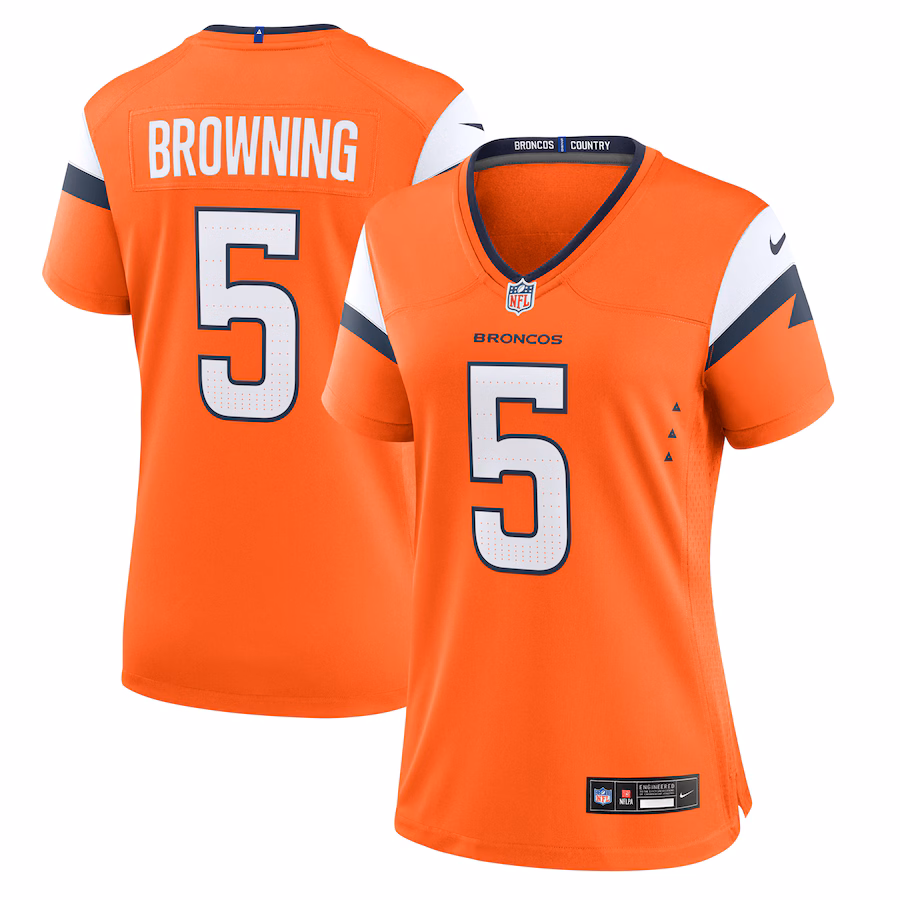 Women's Denver Broncos Baron Browning Nike Orange Team Game Jersey - ujerseystore