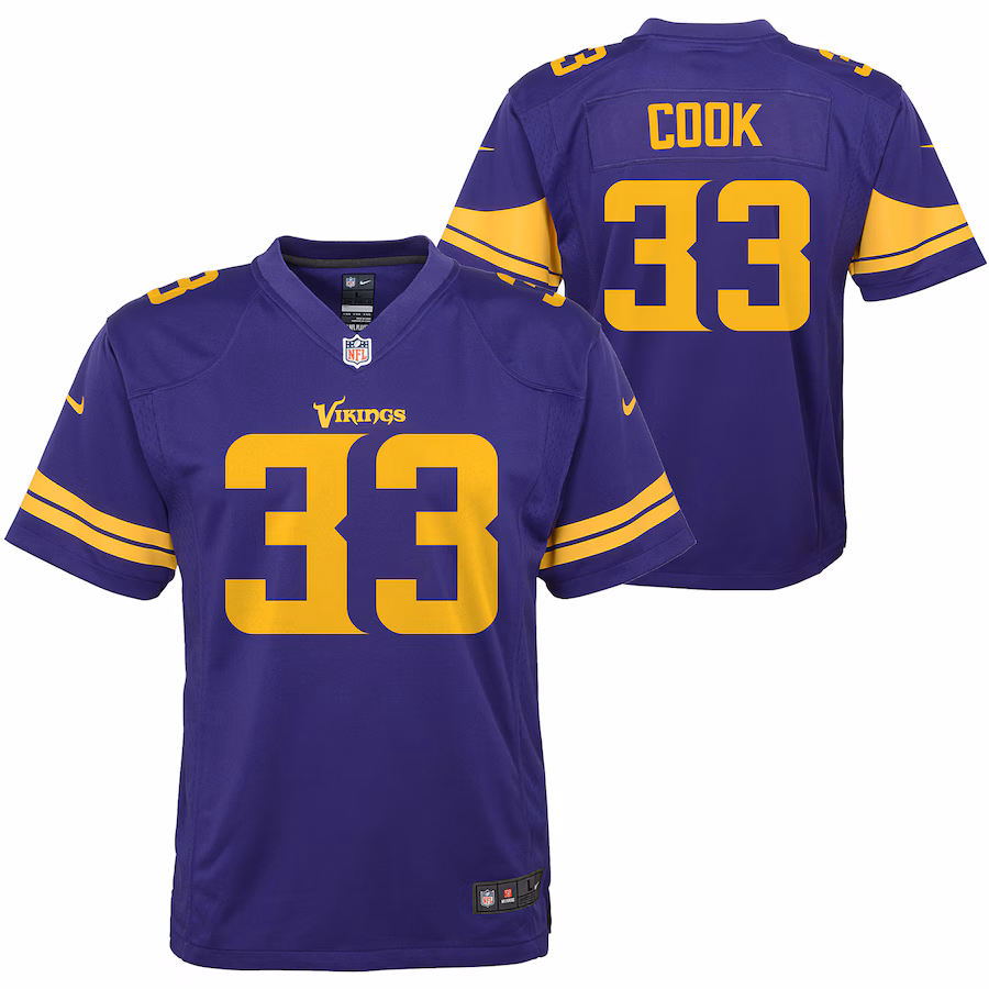 Youth Minnesota Vikings Dalvin Cook Nike Purple Color Rush Alternate Player Game Jersey - ujerseystore