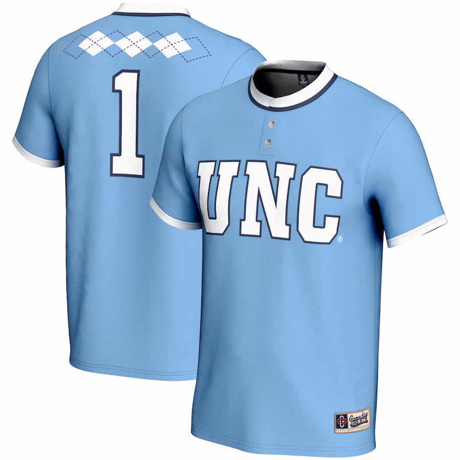 Unisex GameDay Greats  Carolina Blue #1 North Carolina Tar Heels Lightweight Softball Jersey - ujerseystore