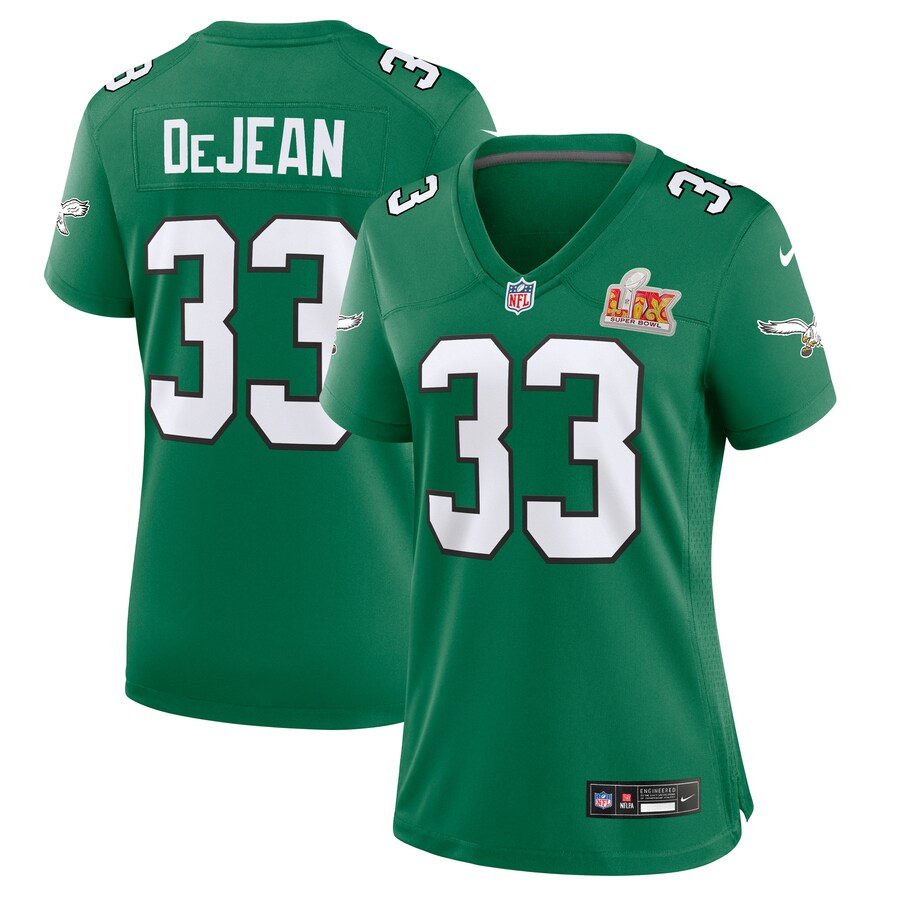 Women's Philadelphia Eagles Cooper DeJean Nike Kelly Green Super Bowl LIX 2nd Alternate Game Jersey - ujerseystore