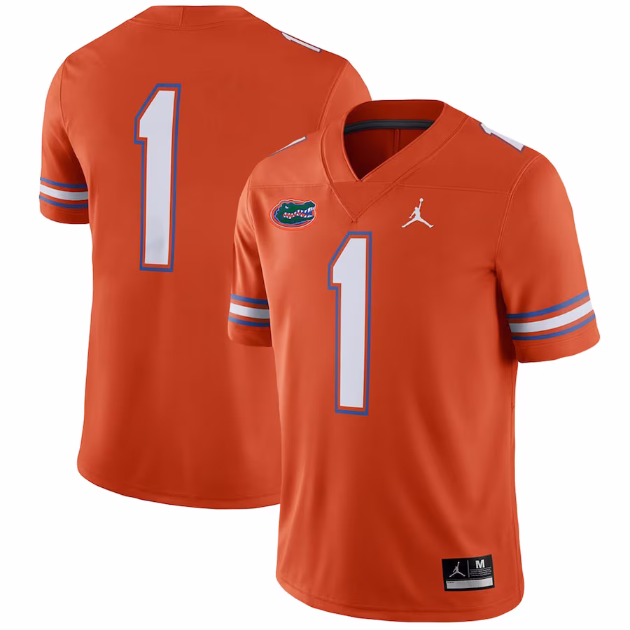 #1 Florida Gators Jordan Brand Alternate Game Jersey - Orange - ujerseystore