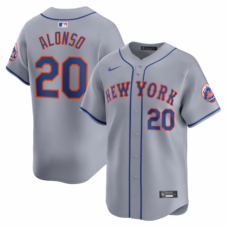 Men's New York Mets Pete Alonso Nike Gray Away Limited Player Jersey - ujerseystore