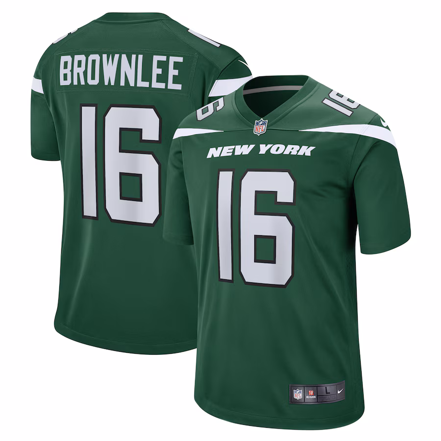 Men's New York Jets Jason Brownlee Nike Gotham Green  Game Jersey - ujerseystore